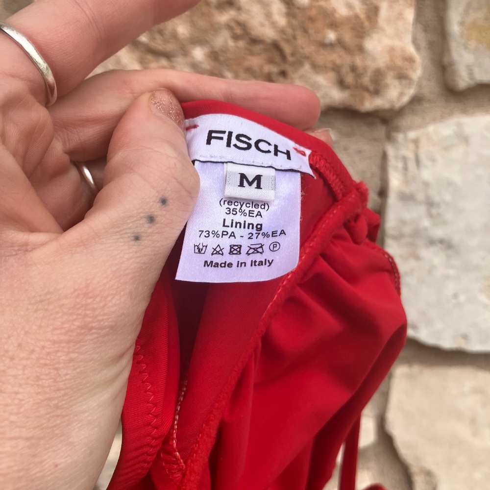 FISCH Swimwear Red Balconette halter Swimsuit - Picture 5 of 5